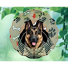 Liberty Flags & Gifts 10" German Shepherd GSD Dog Puppy Hanging Wind Spinner Yard Decor Kinetic rws047