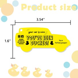 Duck Tags, You've Been Ducked, Duck Duck Tags, Ducking Game Card, 35 Pack Ducked Tags 3.5 x 1.6, with Round Hole and Rubber Bands (Yellow)