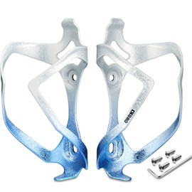 Bike Water Bottle Holder Bicycle Cage for Mountain Road MTB Gravel Adult Bikes Cycling Universal Carrier Rack 2 Pack Aluminum Alloy Ultralight Kettle Drink Accessories White Blue