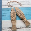 BIMUYI Hanging Fish Decoration with Fishing Net, Wooden Fish Wall