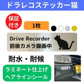 Drive Recorder Cat Sticker Drive Recorder Front and Rear Camera Recording 5.9 x 1.6 inches (15 x 4 cm) (Silver Hairline)
