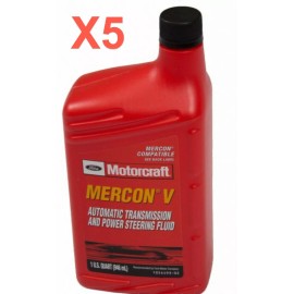 Motorcraft 5 Qt. Auto. Trans. & Power Steer Fluid Genuine FORD MOTORCRAFT XT5QMC MERCON V