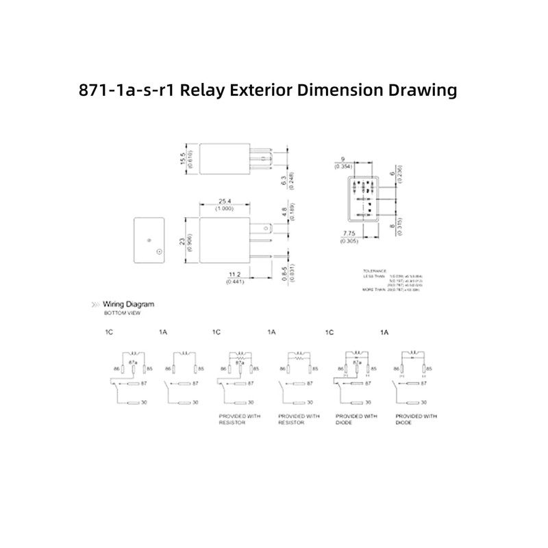 4pcs Relay 871-1C-S-R1 12VDC 5Pins 35/20A Power Relay, High-Performance Micro