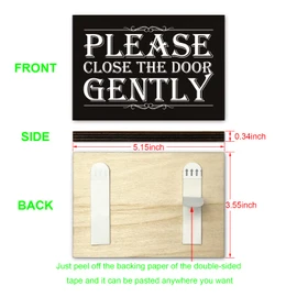 Please Close the Door Gently Sign for House, Closed Door Sign for Home, Use for Office or Business Front Door Warning Reminder Signs, Apartment Porch Entrances Wall Decor Use 3.55" x 5.15" - PMA028