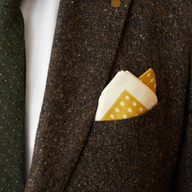 Topdrawer Japanese Handkerchief, 100% Cotton, Flower Ring Pattern, Spruce