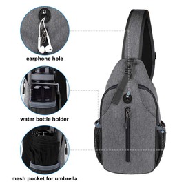 Unisex Sling Bag - Lightweight Crossbody Backpack for Men & Women Chest Bag Daypack Perfect for Hiking, Travel, and Everyday Use TELOSPORTS (Grey)