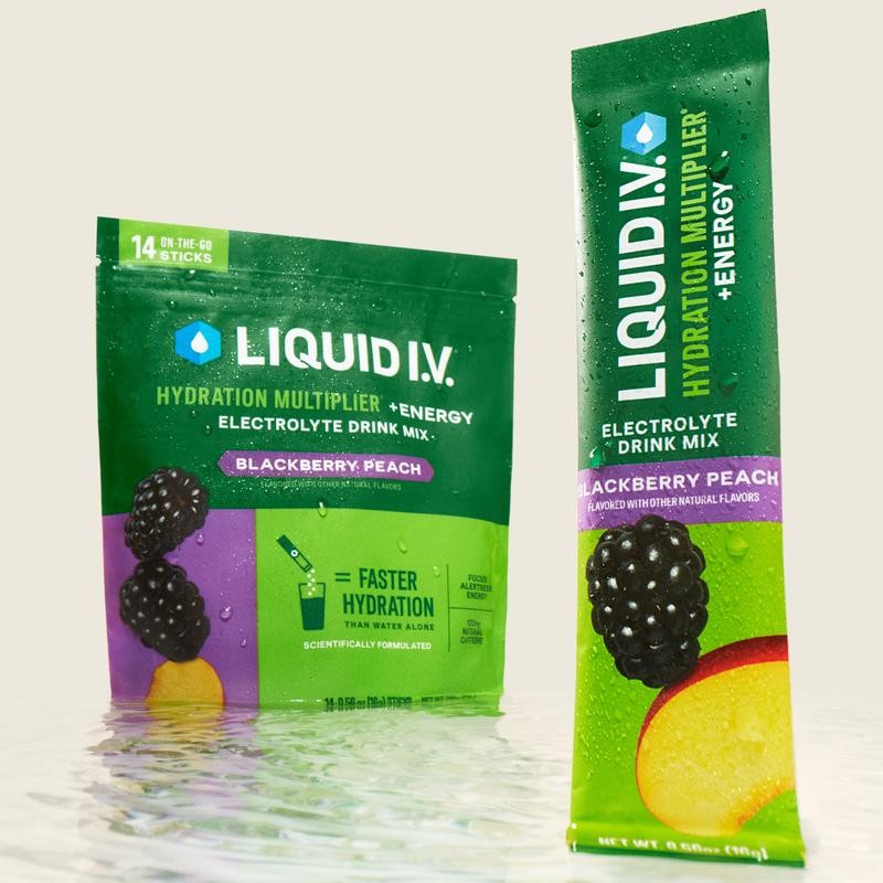 Liquid I.V. Hydration Multiplier +Energy - Blackberry Peach - Hydration
