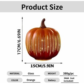 Maikaibuzi Starry Night Pumpkins, Illuminated LED Light Pumpkins, Lighted Sparkling Starry Night Resin Pumpkin, Pumpkin Light Decorations for Bedroom Hallway