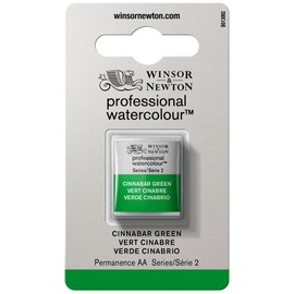 Winsor & Newton 0101420 Professional Watercolour - Cinnabar Green, 1/2 Bowl - Watercolour Paint, Vivid Colours in Artist Quality, High Colour Brilliance and Luminosity, Non-fading