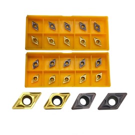 RHFGYY 20 piezas DCMT21.51 DCMT21.52 DCMT070204 DCMT070208 Insertos de carburo para torno, herramienta de torneado, insertos de torno CNC con revestimiento multicapa para SDJCR, soporte de herramientas de torneado de torno, inserto de repuesto