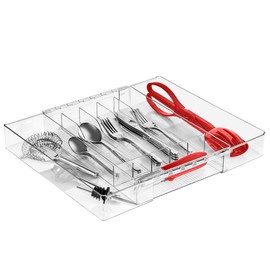 Sorbus Silverware Organizer – Expandable Kitchen Drawer Organizer, Non Slip Adjustable Utensil Organizer, Cutlery Tray for Forks, Knives, Spoons – Multipurpose Flatware and Kitchen Storage Solution