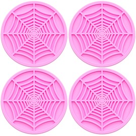 MEAJOO 4PCS Car Cup Holder Coasters, 2.75 Inch Universal Non-Slip Insert Water Bottle Holder Pads, Car Interior Accessories Sets (Pink)
