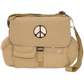 Fox Outdoor Products Retro Messenger Bag, Peace Khaki