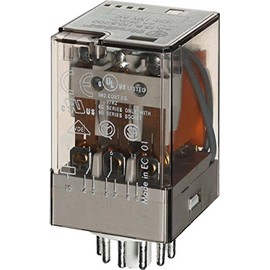 FINDER 60.13.8.120.0040 120V AC Coil, 3PDT 10A, Agni Contact, General Purpose Relay, Lockable Test Button
