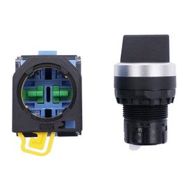 TWTADE / 2Pcs 22mm 2 NO 3 - Positions Latching Rotary Select Selector Switch 440V 10A LA38-20X/31