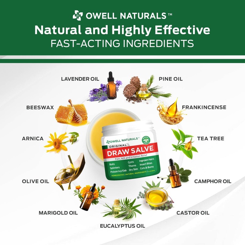 Owell Naturals Drawing Salve Ointment 1Oz, Ingrown Hair, Boil, Splinte
