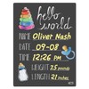 Cohas Hello World Newborn Baby Announcement Chalkboard Sign with Basic