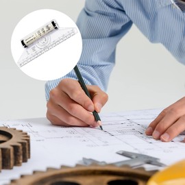 Rolling Ruler, 5.9 inches (15 cm), Plastic, Practical Measuring Ruler, Versatile Ruler, Convenient Ruler, Drafting, DIY, Protractor, Linear, Parallel, Angle, Parallel Ruler, Stationery, Line Drawing,