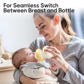 YOHKOH Newborn Glass Baby Bottles with Slow Flow Nipple for 0+ Months, Wide Neck Feeding Bottle, 2.7oz/80ml (Yellow, 2.7oz (Pack of 4))