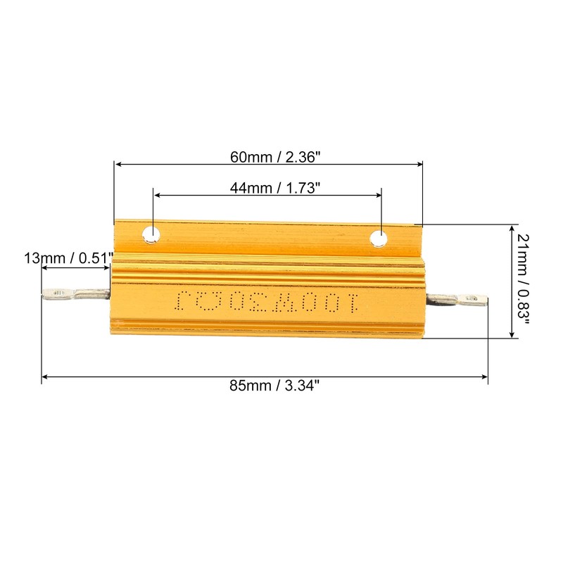 PATIKIL 100W 30 Ohm Aluminum Shell Resistor 2pcs Aluminum Housing