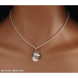 Solid Sterling Silver Staffordshire Terrier (Pitbull/Staffy) Dog Pendant & Optional Necklace (Handmade UK)