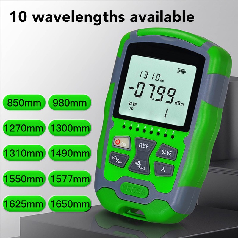 Optical Fiber Power Meter Optic Cable Tester ‑70~+10dbm Digital Display