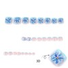 Blue Toe Nail Press ons Flower Fake Toe Nails with