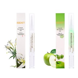 2PCS Cuticle Oil Pens for Nail Care,Cuticle Revitalizer Oil Pen with Soft Brush,Cuticle Oil to Prevent Nail Cracking and Dry (Lily & Apple Flavor)