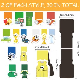 Children's Bookmarks, Pack of 30 Magnetic Bookmarks, Magnetic Pages, Cute Theme Bookmark, Colour Bookmarks, Magnetic Children, Reading Accessories for Teachers, Students and Book Lovers (Football)