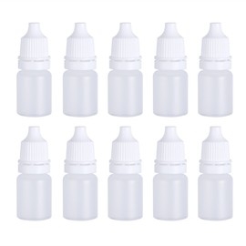 Rosenice 10 x Empty Plastic Dropper Bottles 5 ml - Squeezable Eye Drop Bottles (As Shown)