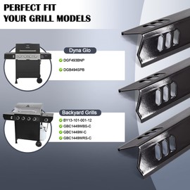 Grill Grease Tray Replacement Parts for Dyna Glo and Backyard Grill Parts, Adjustable 24''-30'' DGF493BNP Drip Pan, BY13-101-001-12 Drip Pan, Cooking Grates, Heat Plates Shields for Dyna Glo 4 Burner.