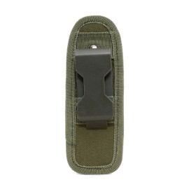 Unbranded Tactical Flashlight Nylon Pouch Stretchy Holster with 360 Degrees Rotatable Clip - Army Green, 1 Pack
