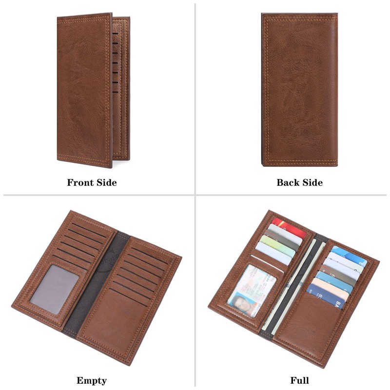FALAN MULE Long Wallet for Men Leather Bifold Card Holder