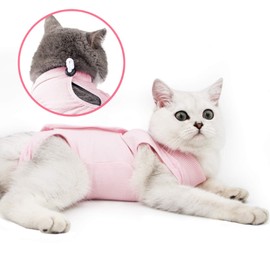 Cat Surgery Recovery Suit for Surgical Abdominal Wounds Home Indoor Pet Clothing E-Collar Alternative for Cats After Surgery Pajama Suit