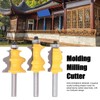 3Pcs Architectural Molding Router Bit Milling Cutter Set Woodworking Accessories