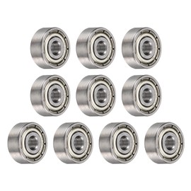 sourcing map 10pcs 623ZZ Bearing 3x10x4mm, Chrome Steel Double Shielded Miniature Bearing, Lubricated Deep Groove Ball Bearings, P6 (ABEC 3)