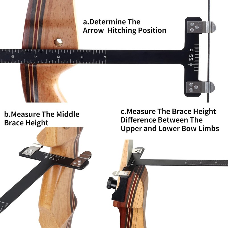 JINJUMEI T-Taped Bow Square Ruler, Bow String Nocking Points Pliers