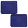 Pyrex 7211-PC 6-Cup Navy Blue Rectangle Plastic Food Storage Lid