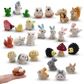 Tiny Resin Animals to Hide Mini Resin Animals 30 Pcs Forest Animals Figurines for Miniature Garden Fairy Garden Succulents Plants Ornaments
