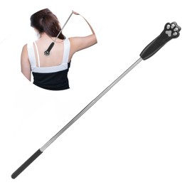 Socobeta Cute Cat Claw Back Scratchers, Portable Adjustable Extendable Stainless Steel Backscratcher Telescoping Massage Tool for Women Men