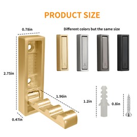 Foldable Multicolored Wall Hooks, 4Pcs Folding Coat Hooks, Heavy Duty Wall Hook Zinc Alloy No Rust Fold Up Hooks for Coat, Hats, Towel, Scarves, Keys, Bags