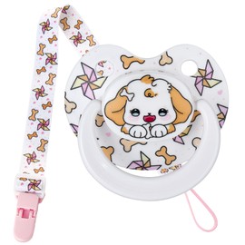 Somniumnight Cute Adult Size Pacifier: Big Shield Paci for Anxiety with Clip and Case - Puppy Soft Silicone Large Nipple for Sleep - Binky for Autism