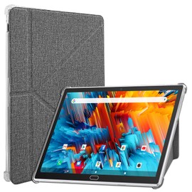 ZONKO 10 Inch Tablet Case, 10 Inch Tablet Leather Case K116/K118, for Tablet 10/10.1 Inch, Leather Protective Case, Wear-Resistant for Holding Tablets at Different Angles, Grey