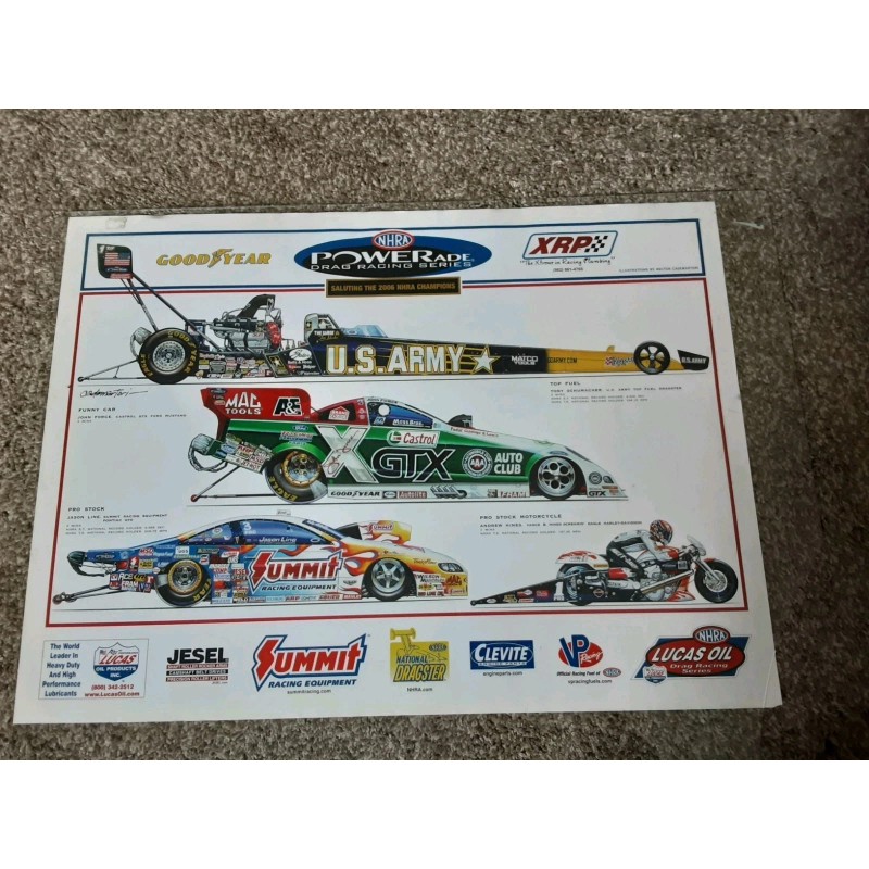 NHRA Vintage 2006 NHRA Powerade Champions Poster John Force Schumacher