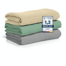 Burp Cloths Baby Muslin Cloths 80 x 80 cm (Soft Muslin Organic Cotton) GOTS + Oeko-Tex 100: Non-Toxic Muslin Cloth Baby Muslin Nappies Girls Boy, Baby First Equipment Newborn (Grey)