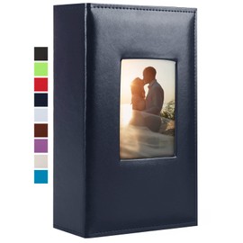 Vienrose Photo Album 4x6 420 Photos Leather Cover Extra Large Capacity Picture Book with Pockets, Slip-in Picture Albums for Baby Wedding Children Vacation, Blue