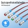 YACSEJAO 6mm LED Metal Indicator Light 5 Pcs 12V Red/Yellow/Blue/Green/White