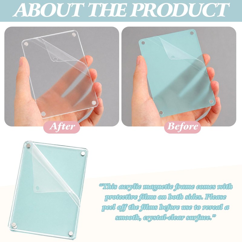 12 Pack Pastel Magnetic Picture Frames Acrylic Fridge Magnetic Frame