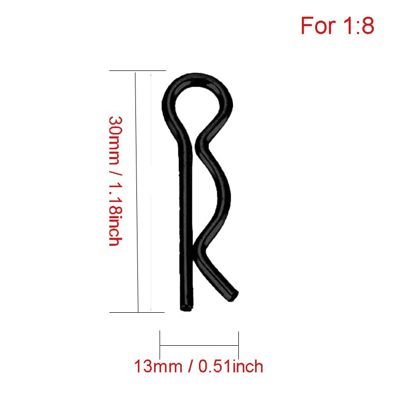 100 Pack Black Universal RC Car Body Shell Pin R