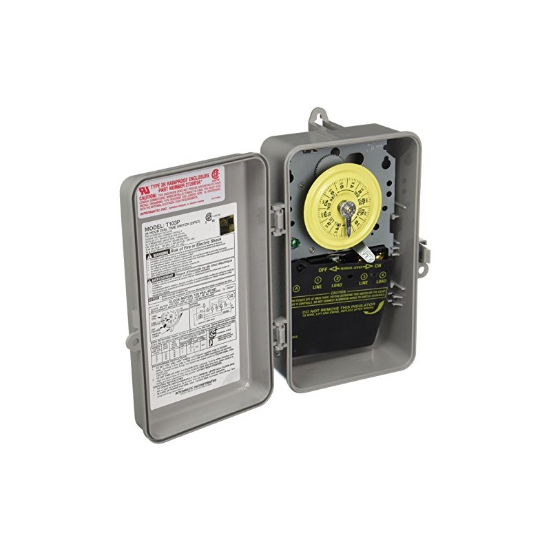 Intermatic T103P DPST N-3 Time Clock, 24 hour, 120V, Grey